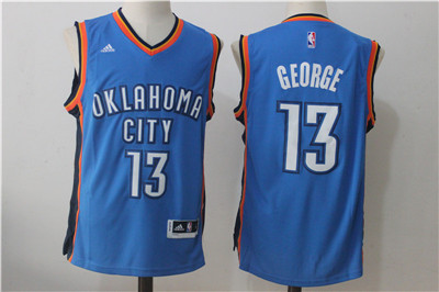 Men's Oklahoma City Thunder #13 Paul George Royal Blue Stitched NBA Adidas Revolution 30 Swingman Jersey
