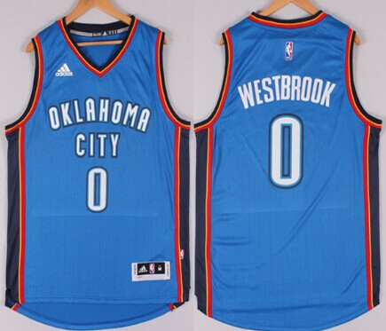 Oklahoma City Thunder #0 Russell Westbrook Revolution 30 Swingman 2014 New Blue Jersey