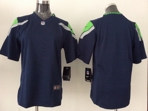 Nike Seattle Seahawks Blank Navy Blue Game Kids Jersey