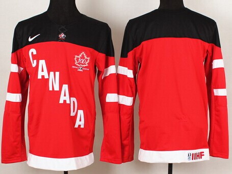 2014/15 Team Canada Men's Customized Red 100TH Jersey