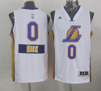 Los Angeles Lakers #0 Nick Young Revolution 30 Swingman 2014 Christmas Day White Jersey