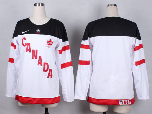 2014/15 Team Canada Blank White 100TH Womens Jersey