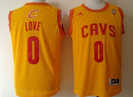 Cleveland Cavaliers #0 Kevin Love Revolution 30 Swingman Yellow Jersey