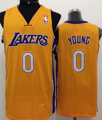 Los Angeles Lakers #0 Nick Young Yellow Swingman Jersey