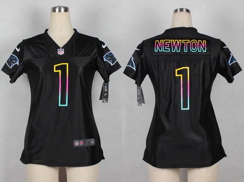 Nike Carolina Panthers #1 Cam Newton Pro Line Black Fashion Womens Jersey