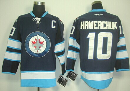 Winnipeg Jets #10 Dale Hawerchuk Navy Blue Jersey