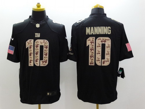 Nike New York Giants #10 Eli Manning Salute to Service Black Limited Jersey