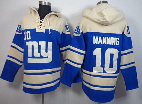New York Giants #10 Eli Manning 2014 Blue Hoodie