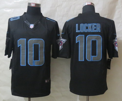 Nike Tennessee Titans #10 Jake Locker Black Impact Limited Jersey