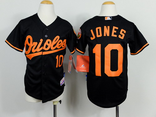Baltimore Orioles #10 Adam Jones Black Kids Jersey