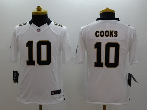 Nike New Orleans Saints #10 Brandin Cooks White Limited Kids Jersey