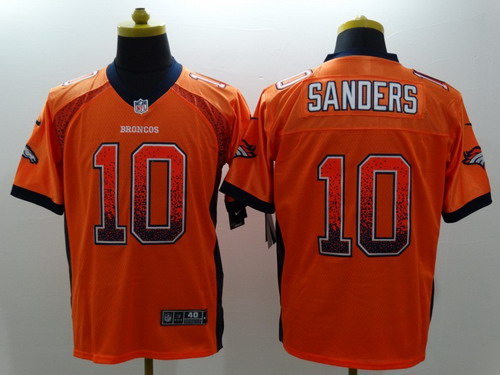 Nike Denver Broncos #10 Emmanuel Sanders Drift Fashion Orange Elite Jersey