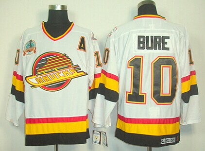 Vancouver Canucks #10 Pavel Bure White Throwback CCM Jersey