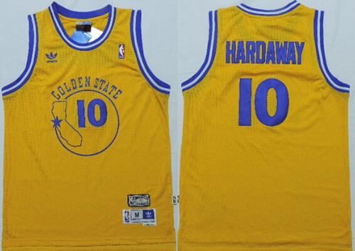 Golden State Warriors #10 Tim Hardaway Yellow Swingman Throwback Jersey