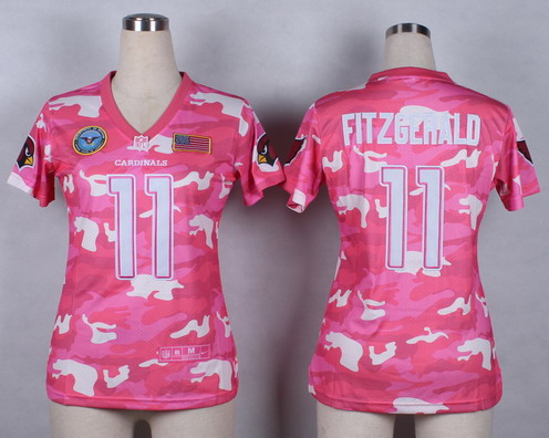 Nike Arizona Cardinals #11 Larry Fitzgerald 2014 Salute to Service Pink Camo Womens Jersey