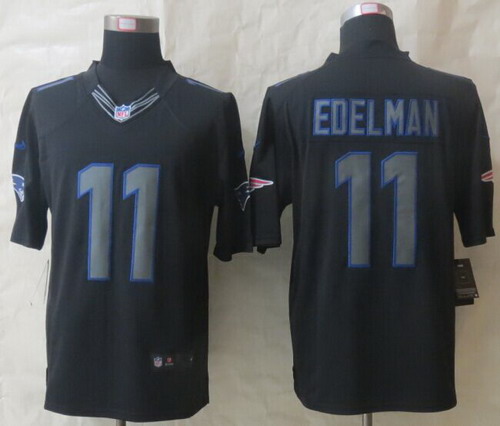 Nike New England Patriots #11 Julian Edelman Black Impact Limited Jersey