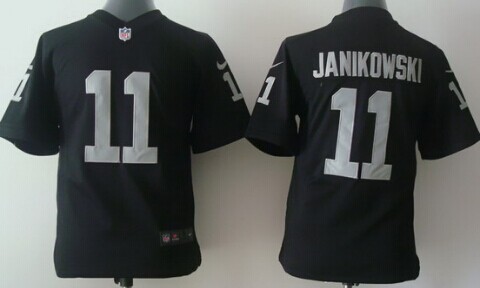 Nike Oakland Raiders #11 Sebastian Janikowski Black Game Kids Jersey