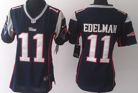 Nike New England Patriots #11 Julian Edelman Blue Game Womens Jersey