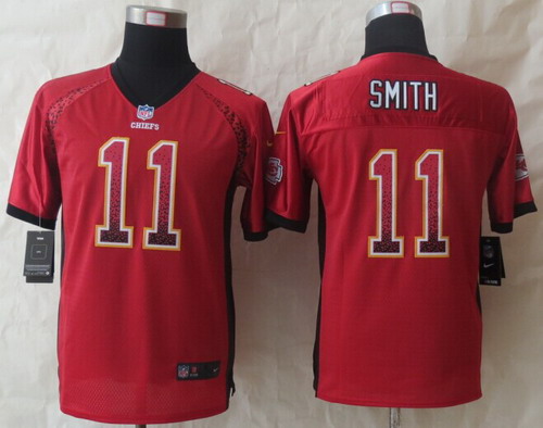 Nike Kansas City Chiefs #11 Alex Smith Drift Fashion Red Kids Jersey
