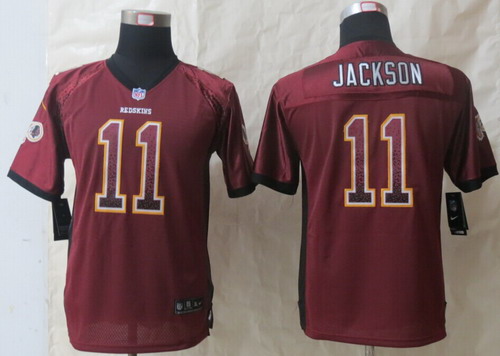 Nike Washington Redskins #11 DeSean Jackson Drift Fashion Red Kids Jersey
