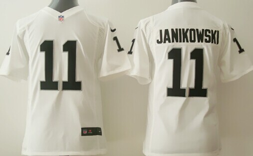 Nike Oakland Raiders #11 Sebastian Janikowski White Game Kids Jersey