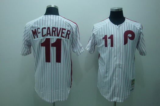 Philadelphia Phillies #11 Tim McCarver 1976 White Throwback Jersey