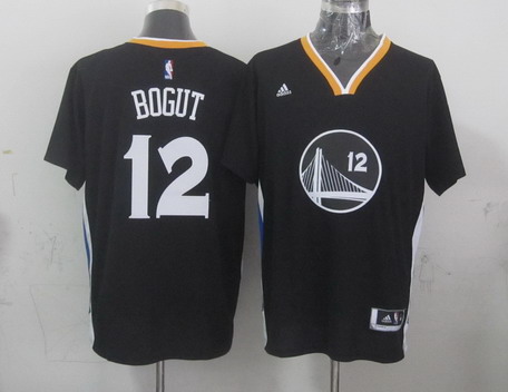 Golden State Warriors #12 Andrew Bogut Revolution 30 Swingman 2014 New Black Short-Sleeved Jersey