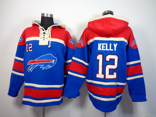 Buffalo Bills #12 Jim Kelly 2014 Light Blue Hoodie