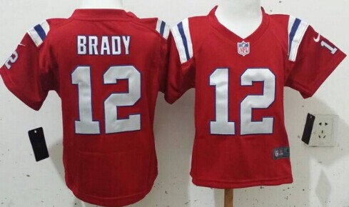 Nike New England Patriots #12 Tom Brady Red Toddlers Jersey