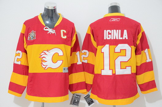 Calgary Flames #12 Jarome Iginla Red Third Kids Jersey