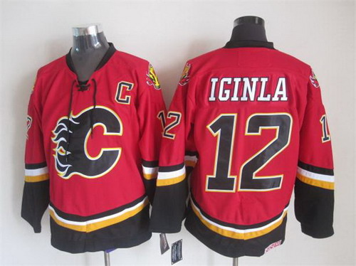 Calgary Flames #12 Jarome Iginla 2003 Red Throwback CCM Jersey