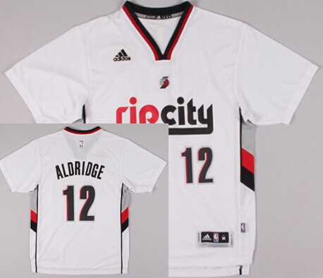 Portland Trail Blazers #12 LaMarcus Aldridge Rip City Revolution 30 Swingman 2014 New White Short-Sleeved Jersey