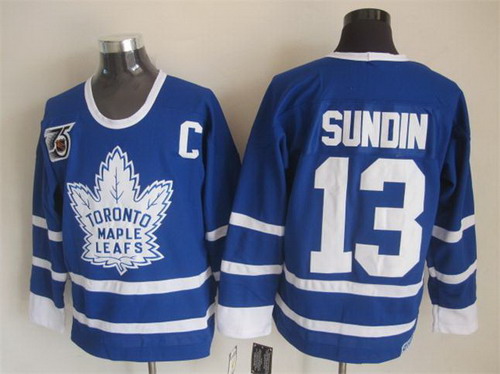 Toronto Maple Leafs #13 Mats Sundin Blue 75TH Throwback CCM Jersey