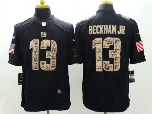 Nike New York Giants #13 Odell Beckham Jr Salute to Service Black Limited Jersey