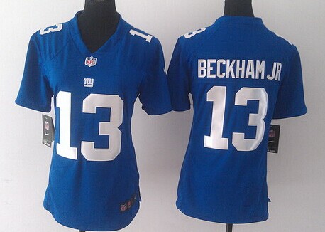 Nike New York Giants #13 Odell Beckham Jr Blue Game Womens Jersey