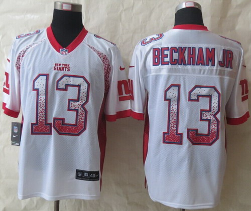 Nike New York Giants #13 Odell Beckham Jr Drift Fashion White Elite Jersey