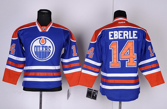 Edmonton Oilers #14 Jordan Eberle Royal Blue Kids Jersey