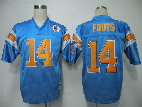 San Diego Chargers #14 Dan Fouts Light Blue Throwback Jersey