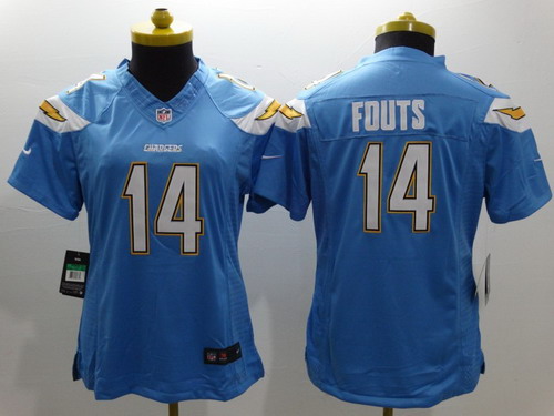 Nike San Diego Chargers #14 Dan Fouts 2013 Light Blue Limited Womens Jersey