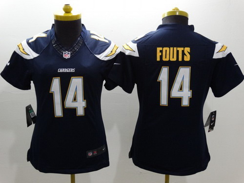 Nike San Diego Chargers #14 Dan Fouts 2013 Navy Blue Limited Womens Jersey