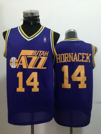 Utah Jazz #14 Jeff Hornacek Purple Swingman Throwback Jersey