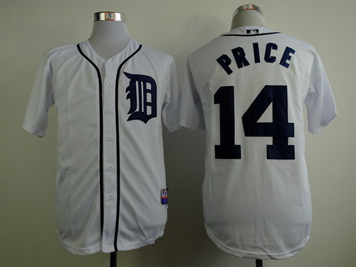 Detroit Tigers #14 David Price White Jersey