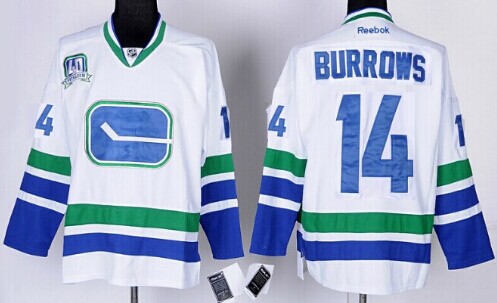 Vancouver Canucks #14 Alexandre Burrows White Third Jersey