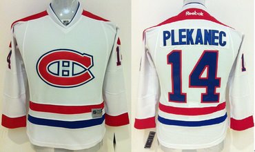 Montreal Canadiens #14 Tomas Plekanec White Kids Jersey