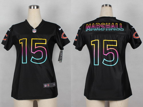Nike Chicago Bears #15 Brandon Marshall Pro Line Black Fashion Womens Jersey