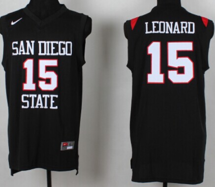 San Diego State University #15 Kawhi Leonard Black Jersey