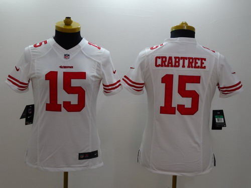 Nike San Francisco 49ers #15 Michael Crabtree White Limited Womens Jersey