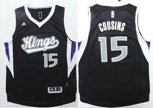 Sacramento Kings #15 DeMarcus Cousins Revolution 30 Swingman 2014 New Black Jersey