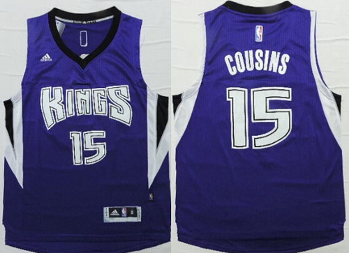 Sacramento Kings #15 DeMarcus Cousins Revolution 30 Swingman 2014 New Purple Jersey