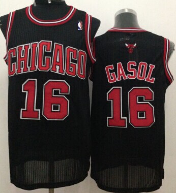 Chicago Bulls #16 Pau Gasol Black Swingman Jersey